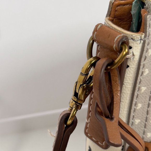 Fossil Emma Crossbody Grey White Hearts Handbag 10‎ x 8 Purse - Picture 15 of 16